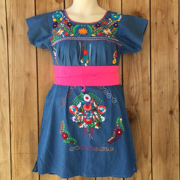denim mexican dress
